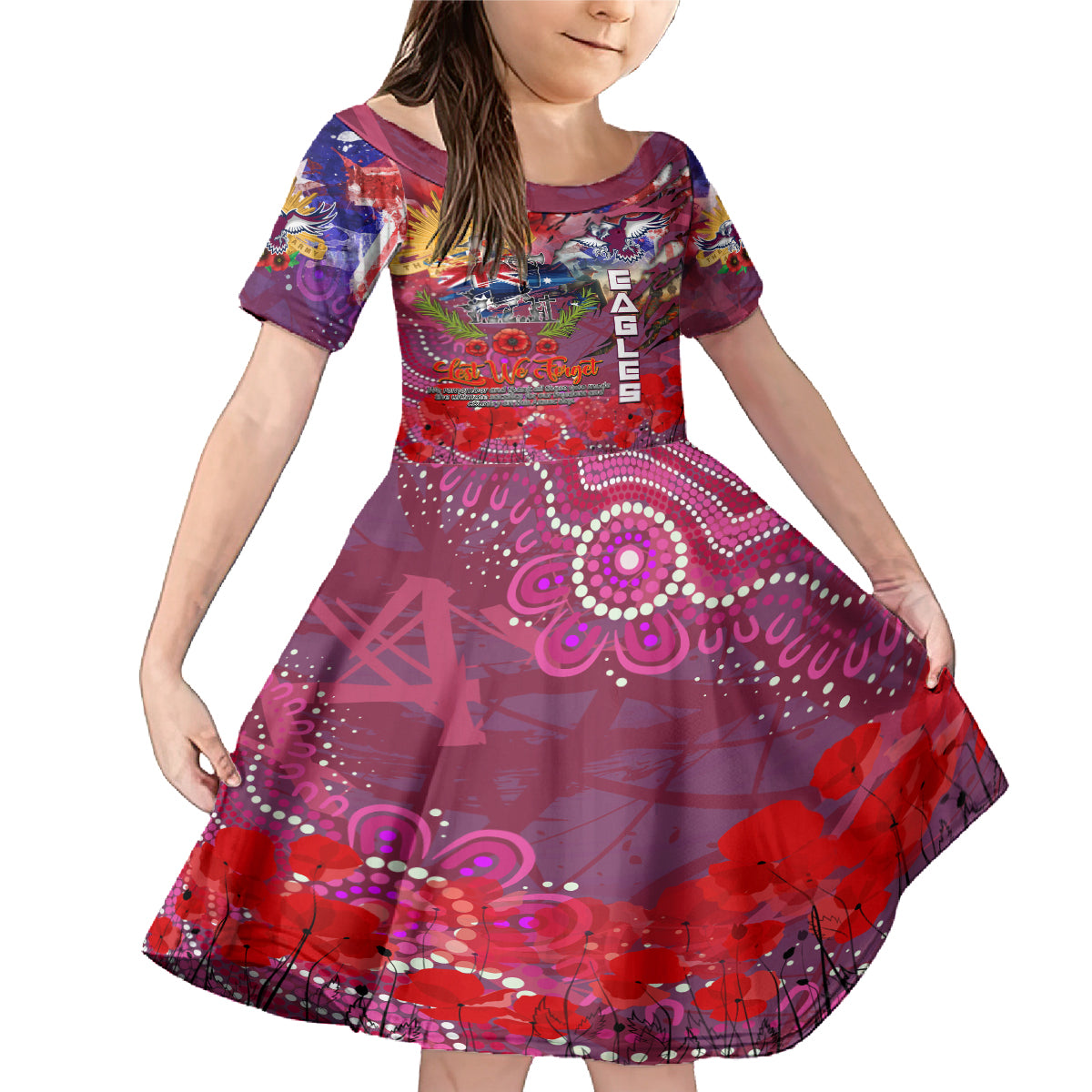 Personalised Australia Rugby Sea Eagles ANZAC Family Matching Mermaid Dress and Hawaiian Shirt Manly-Warringah Scratch Style