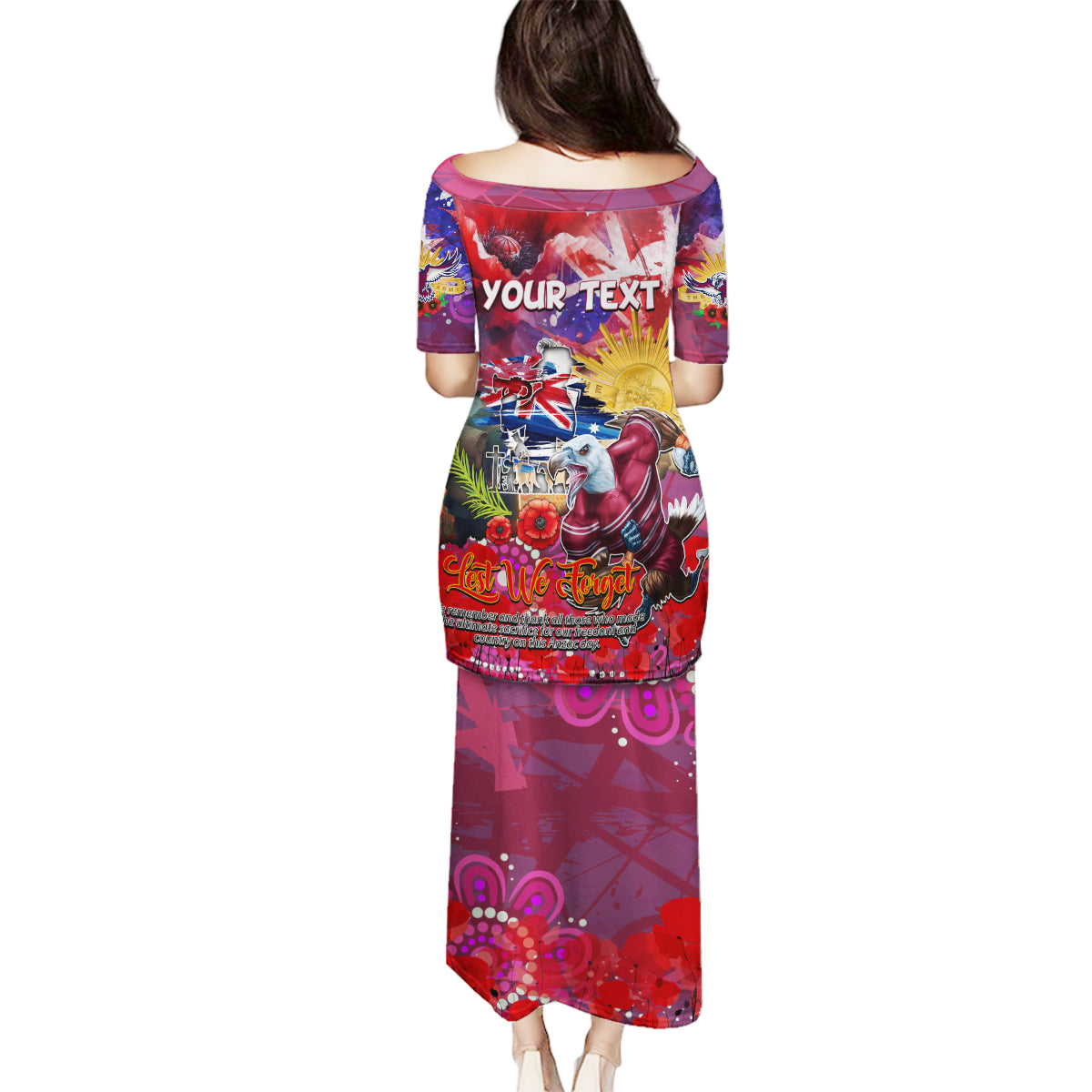 Personalised Australia Rugby Sea Eagles ANZAC Family Matching Puletasi and Hawaiian Shirt Manly-Warringah Scratch Style