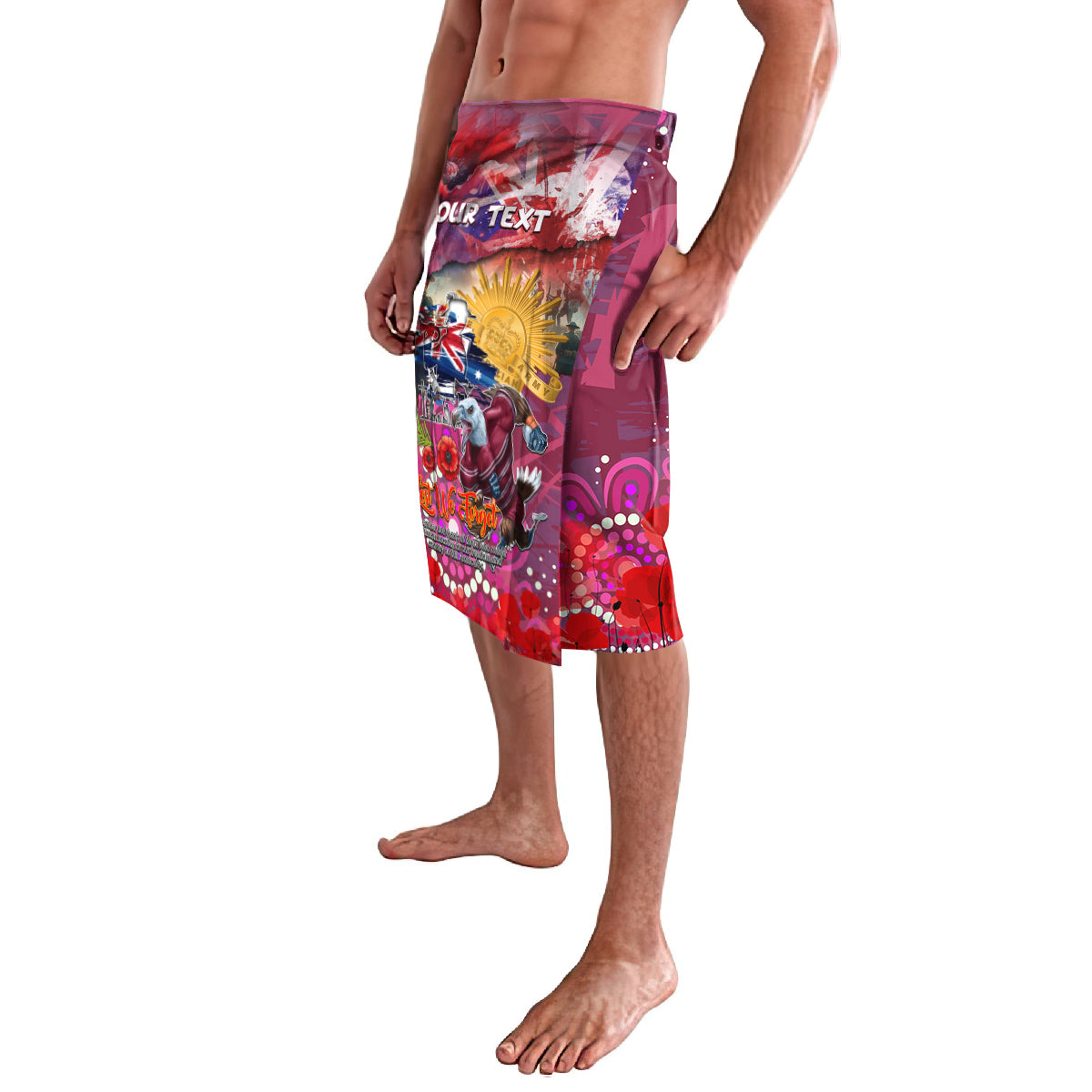 Personalised Australia Rugby Sea Eagles ANZAC Lavalava Manly-Warringah Scratch Style