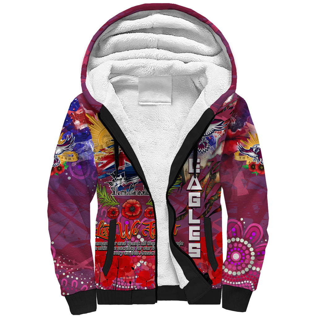 Personalised Australia Rugby Sea Eagles ANZAC Sherpa Hoodie Manly-Warringah Scratch Style - Vibe Hoodie Shop