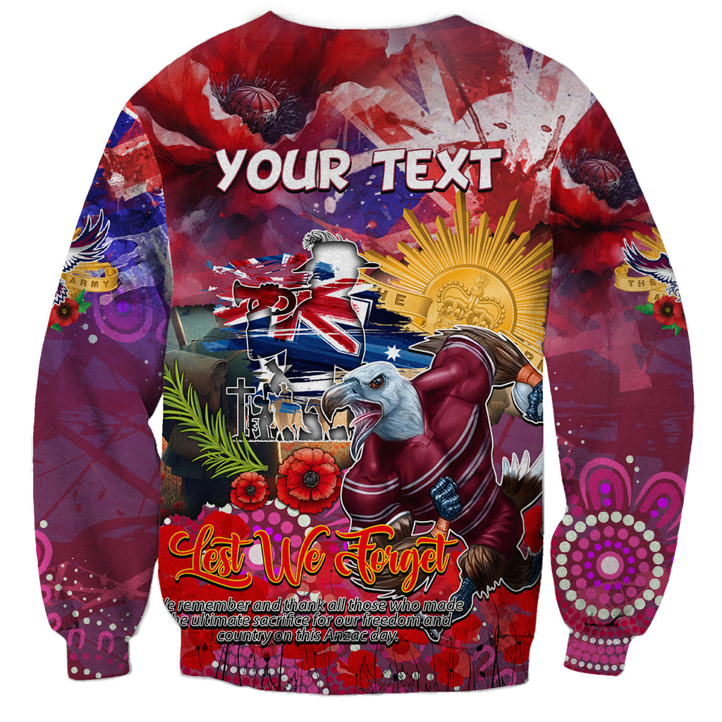 Personalised Australia Rugby Sea Eagles ANZAC Sweatshirt Manly-Warringah Scratch Style - Vibe Hoodie Shop