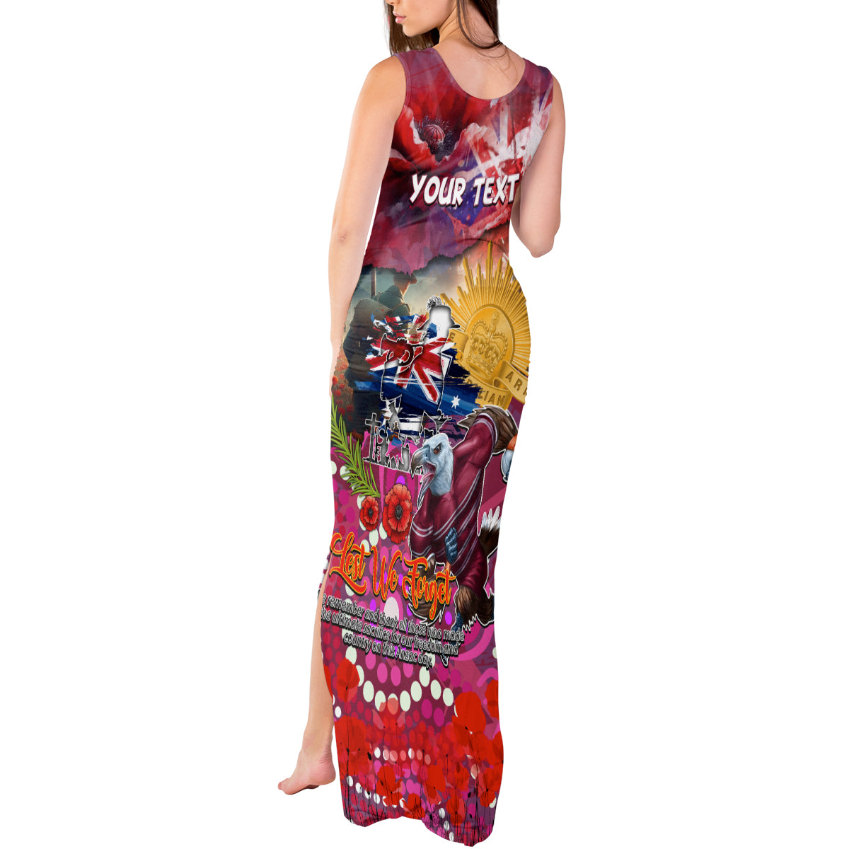 Personalised Australia Rugby Sea Eagles ANZAC Tank Maxi Dress Manly-Warringah Scratch Style