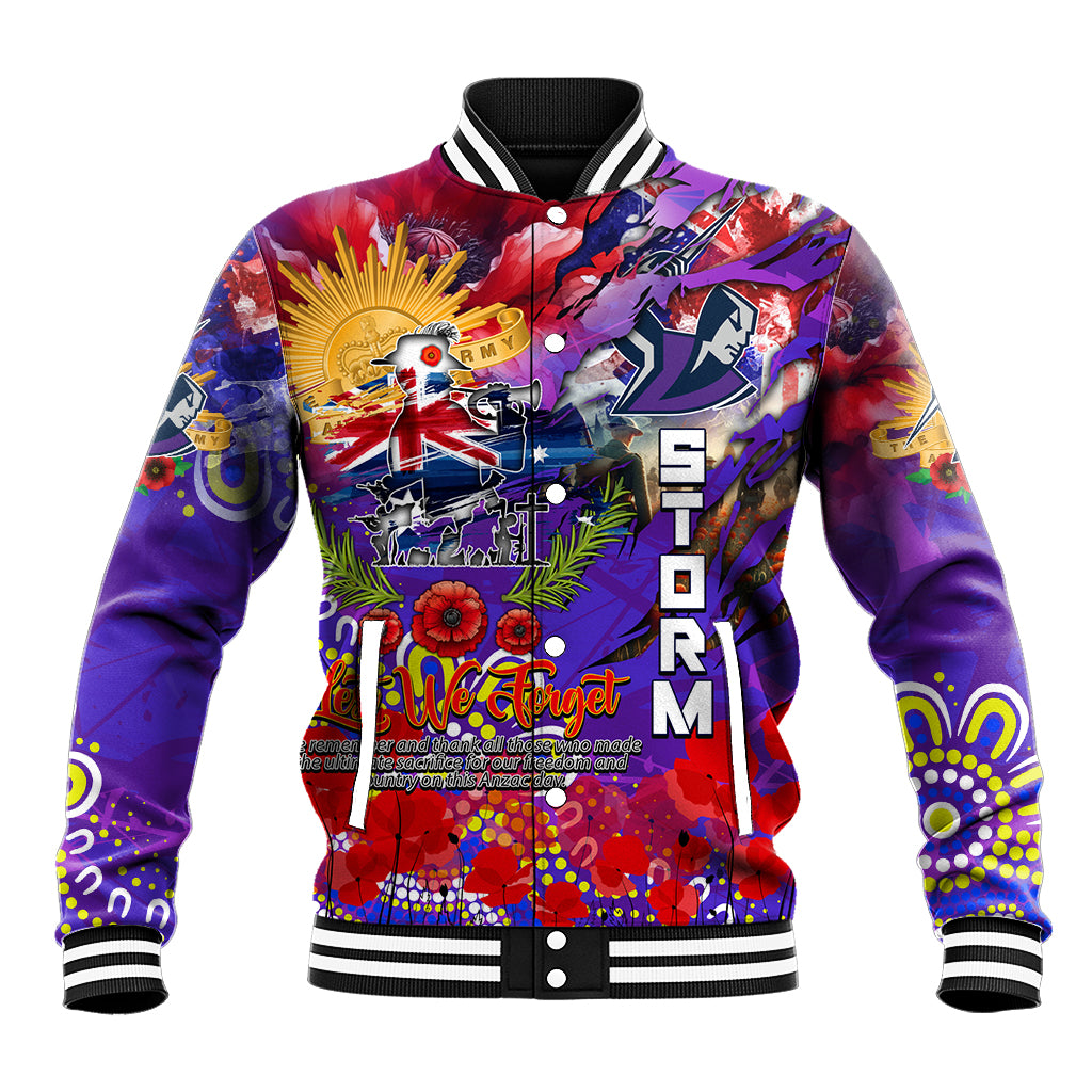 Personalised Australia Rugby Storm ANZAC Baseball Jacket Melbourne Scratch Style - Vibe Hoodie Shop