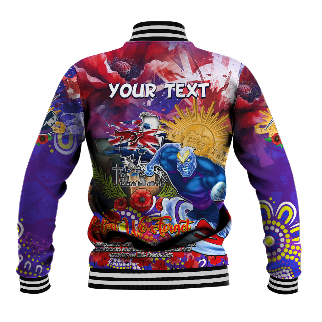 Personalised Australia Rugby Storm ANZAC Baseball Jacket Melbourne Scratch Style - Vibe Hoodie Shop