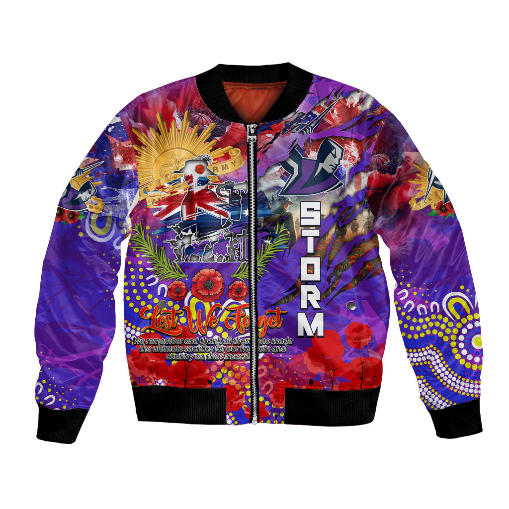Personalised Australia Rugby Storm ANZAC Bomber Jacket Melbourne Scratch Style - Vibe Hoodie Shop