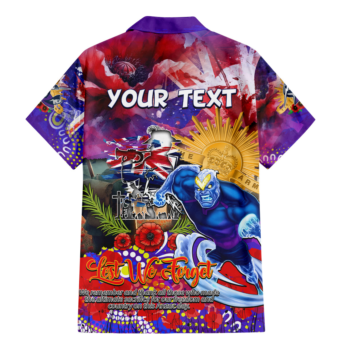 Personalised Australia Rugby Storm ANZAC Family Matching Mermaid Dress and Hawaiian Shirt Melbourne Scratch Style