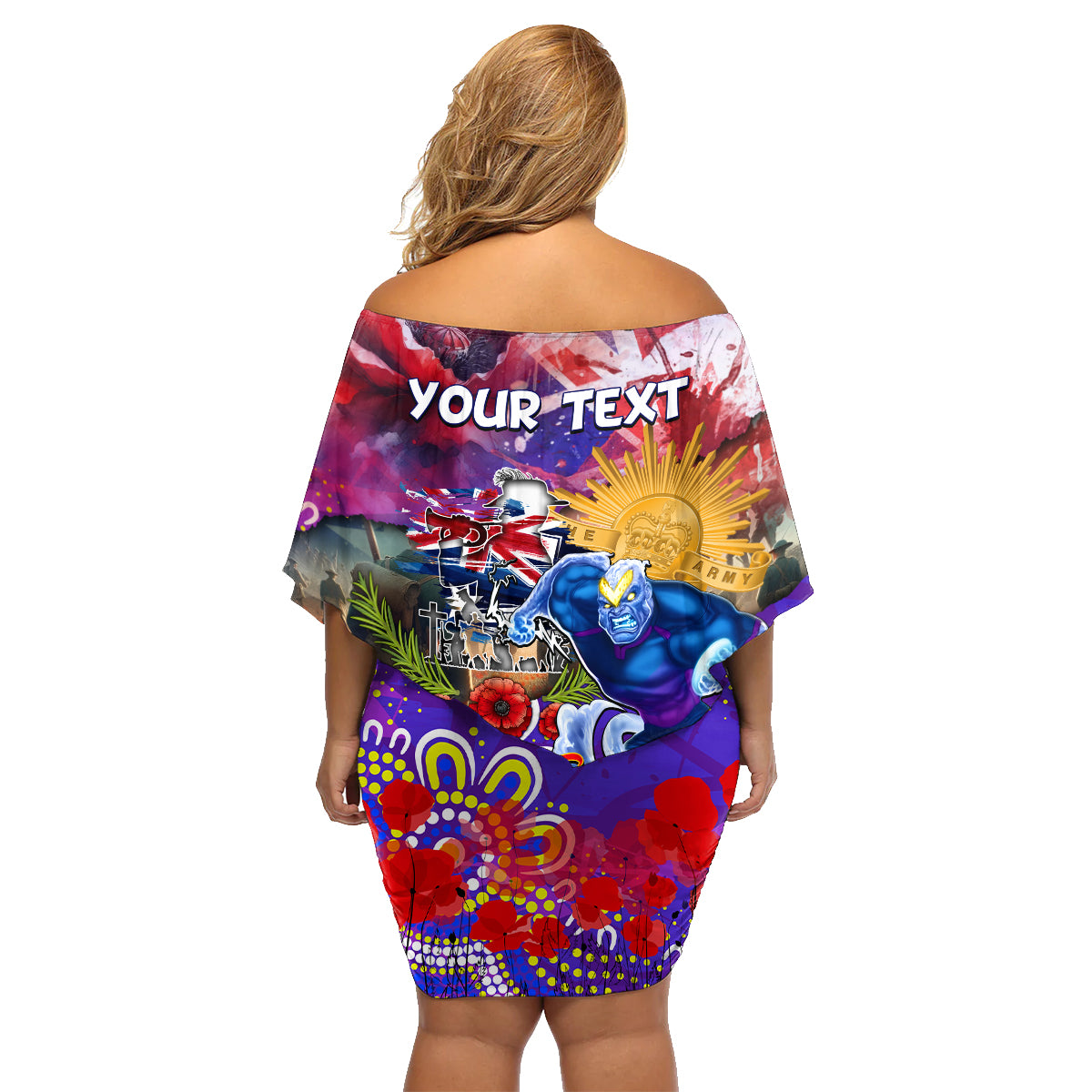 Personalised Australia Rugby Storm ANZAC Family Matching Off Shoulder Short Dress and Hawaiian Shirt Melbourne Scratch Style