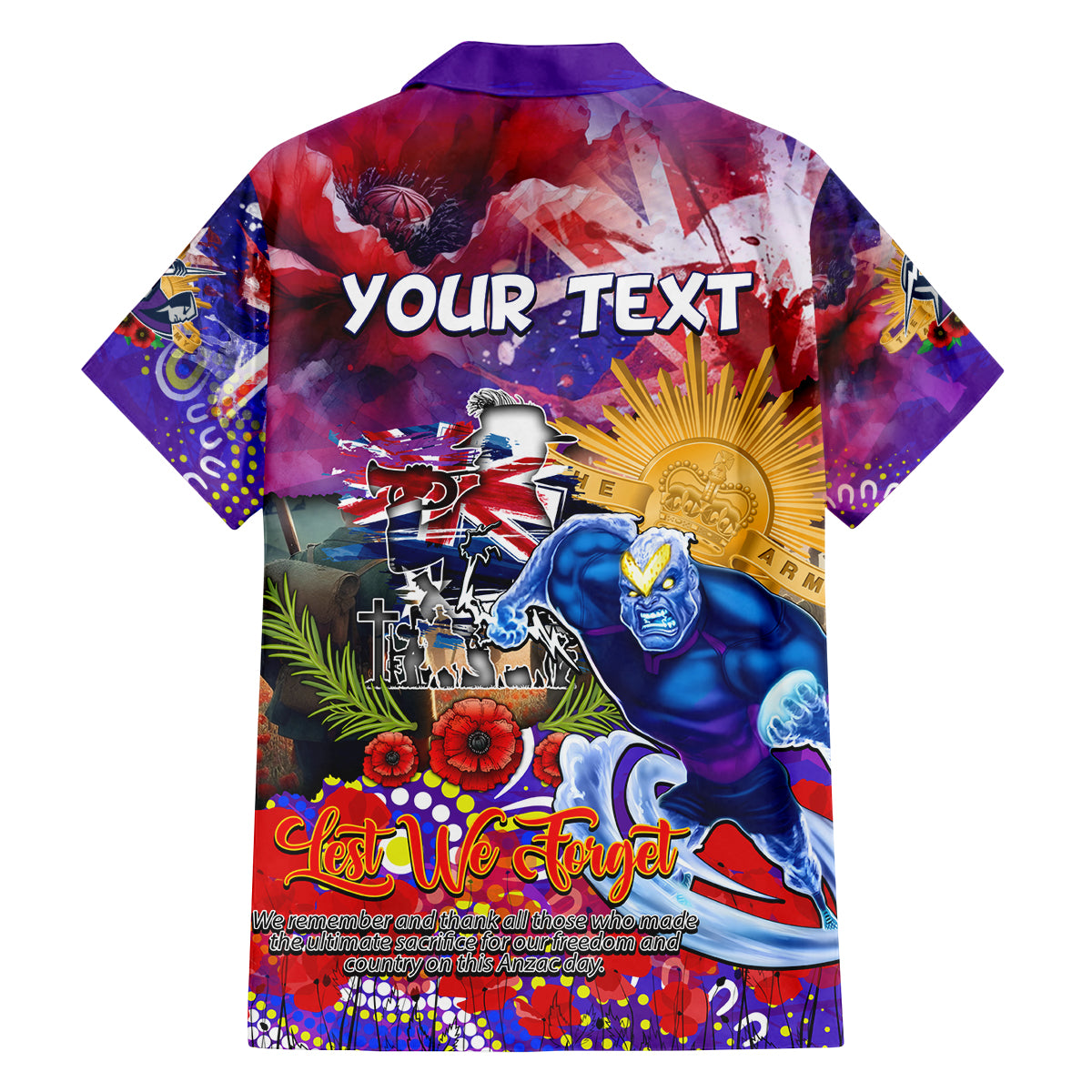 Personalised Australia Rugby Storm ANZAC Family Matching Summer Maxi Dress and Hawaiian Shirt Melbourne Scratch Style