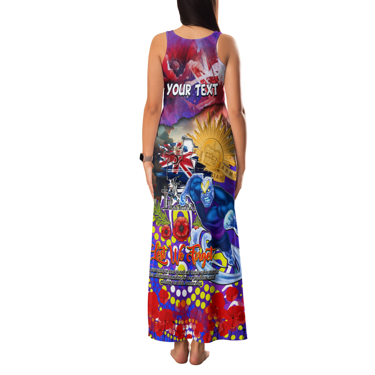 Personalised Australia Rugby Storm ANZAC Family Matching Tank Maxi Dress and Hawaiian Shirt Melbourne Scratch Style