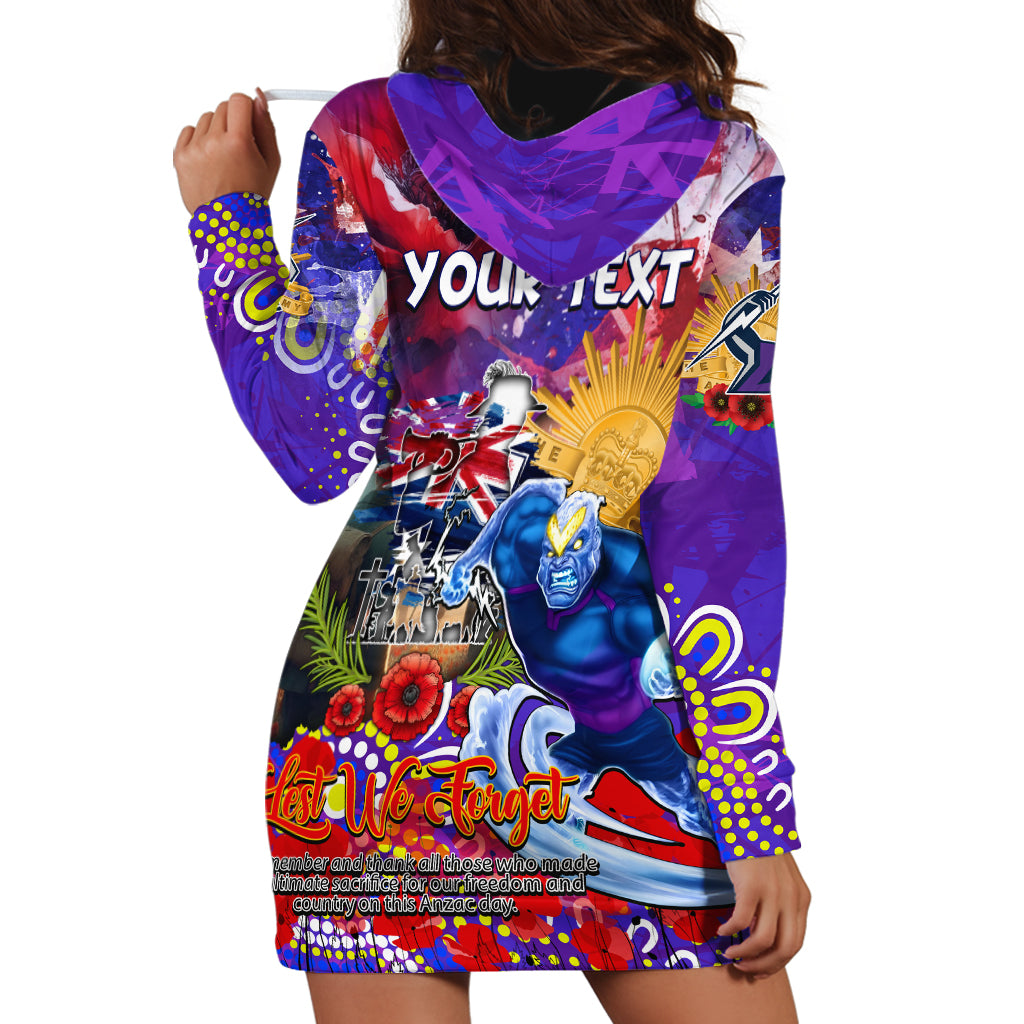 Personalised Australia Rugby Storm ANZAC Hoodie Dress Melbourne Scratch Style - Vibe Hoodie Shop