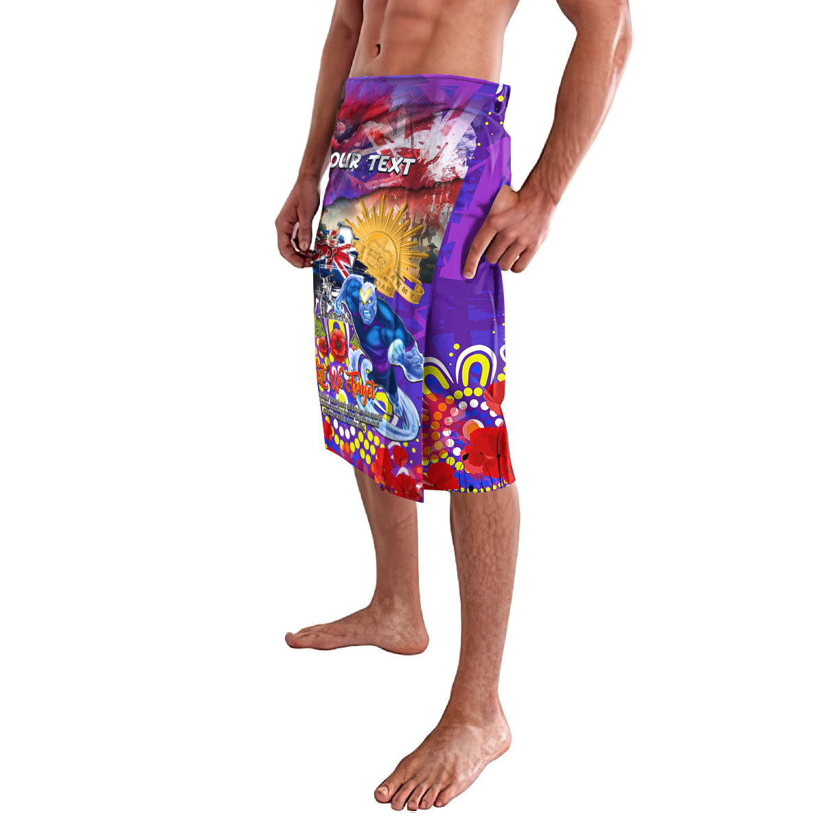 Personalised Australia Rugby Storm ANZAC Lavalava Melbourne Scratch Style