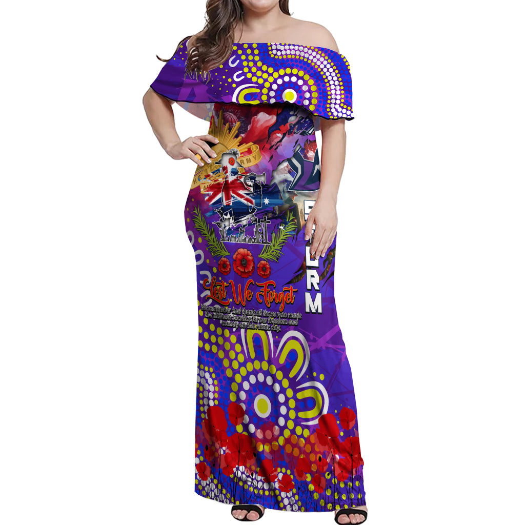 Personalised Australia Rugby Storm ANZAC Off Shoulder Maxi Dress Melbourne Scratch Style
