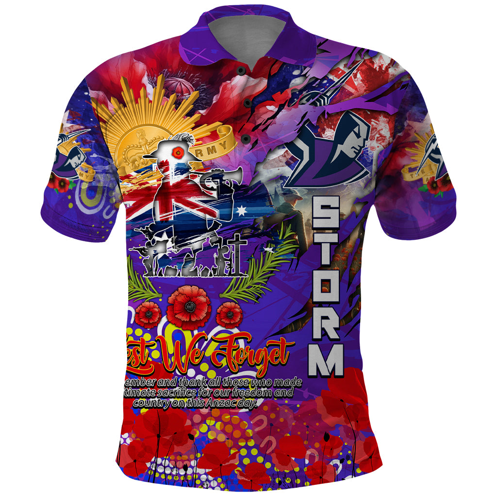 Personalised Australia Rugby Storm ANZAC Polo Shirt Melbourne Scratch Style - Vibe Hoodie Shop