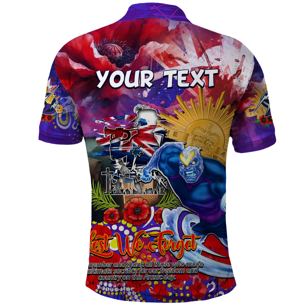 Personalised Australia Rugby Storm ANZAC Polo Shirt Melbourne Scratch Style - Vibe Hoodie Shop