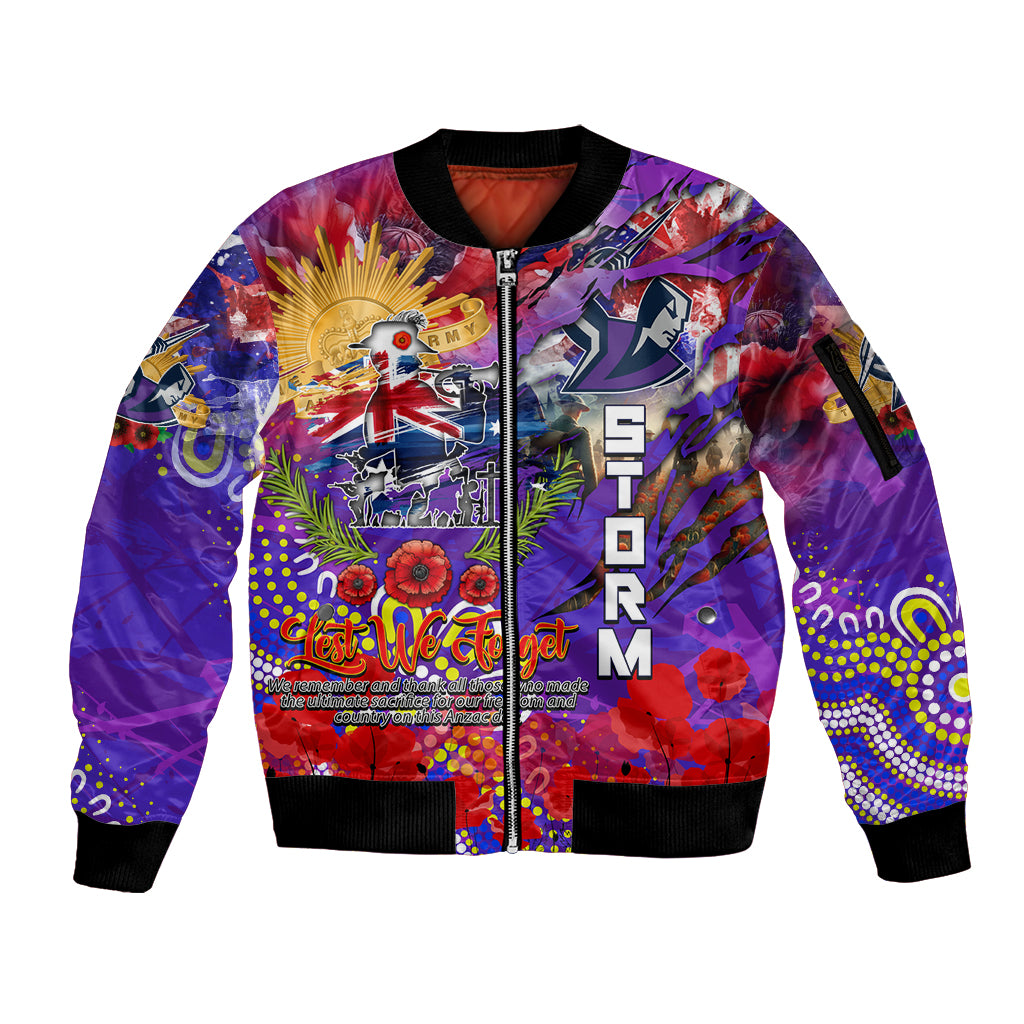 Personalised Australia Rugby Storm ANZAC Sleeve Zip Bomber Jacket Melbourne Scratch Style