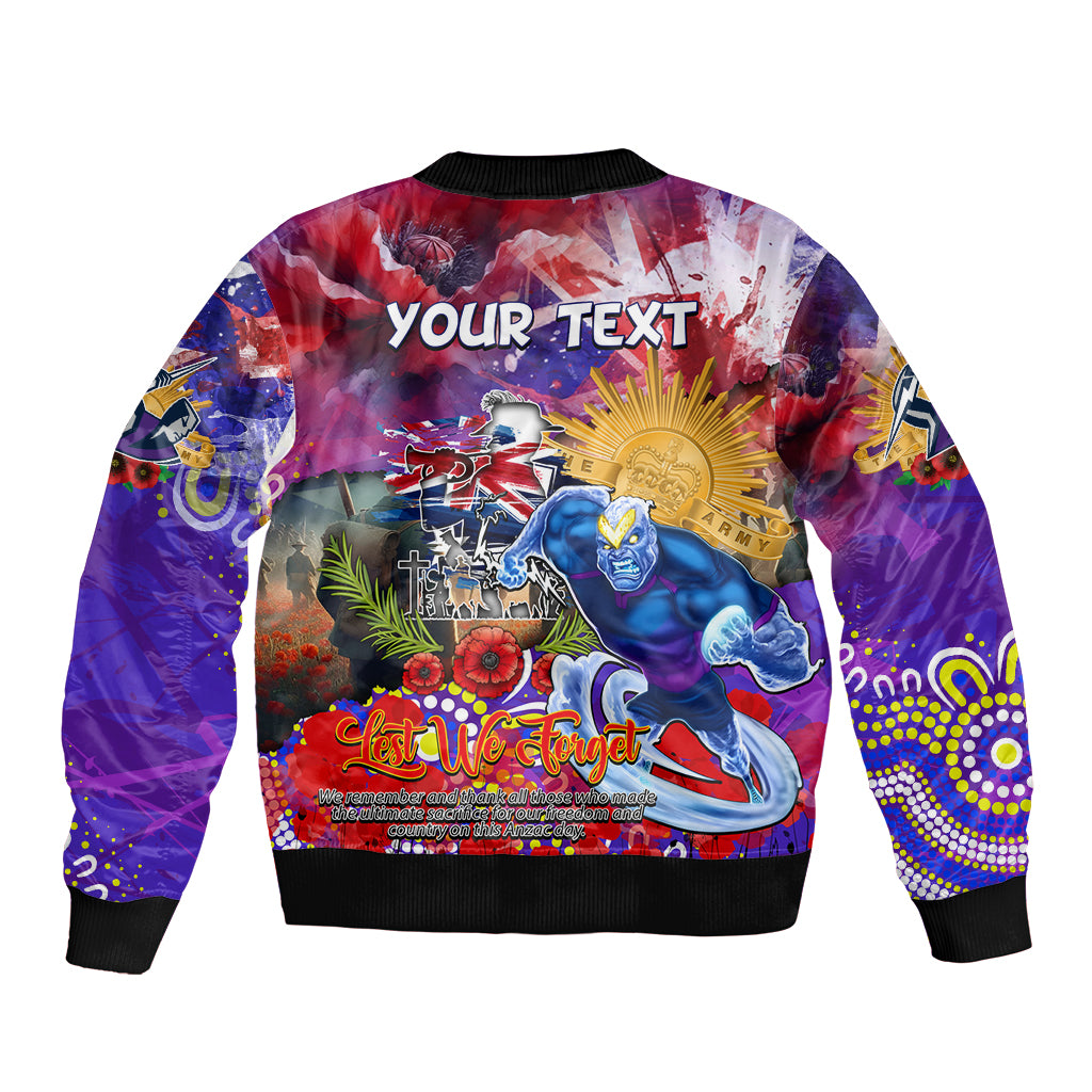 Personalised Australia Rugby Storm ANZAC Sleeve Zip Bomber Jacket Melbourne Scratch Style