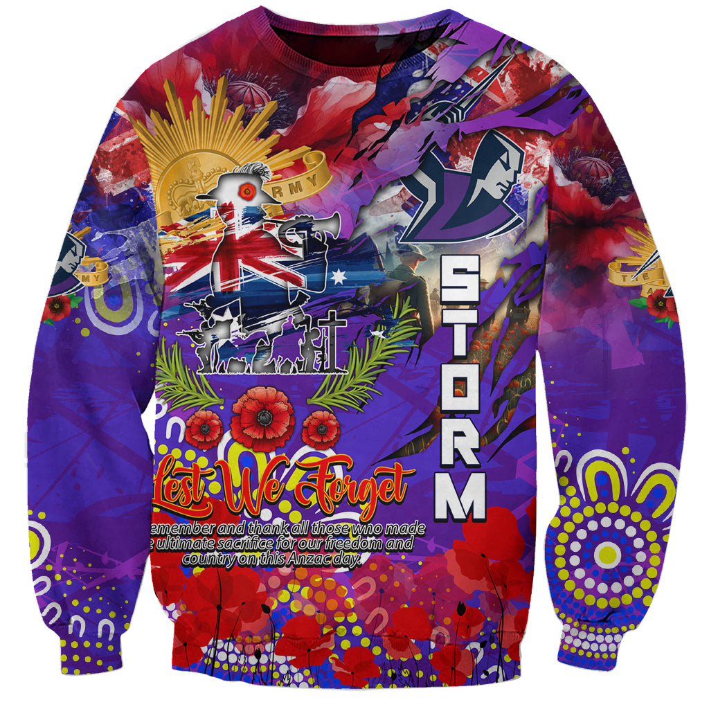 Personalised Australia Rugby Storm ANZAC Sweatshirt Melbourne Scratch Style - Vibe Hoodie Shop