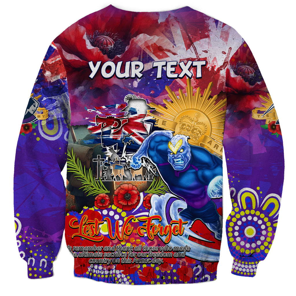 Personalised Australia Rugby Storm ANZAC Sweatshirt Melbourne Scratch Style - Vibe Hoodie Shop
