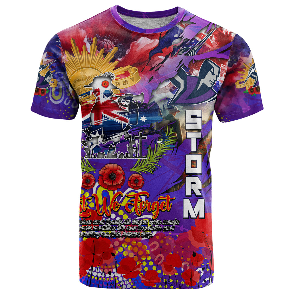 Personalised Australia Rugby Storm ANZAC T Shirt Melbourne Scratch Style - Vibe Hoodie Shop