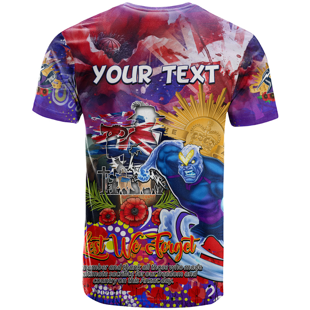Personalised Australia Rugby Storm ANZAC T Shirt Melbourne Scratch Style - Vibe Hoodie Shop