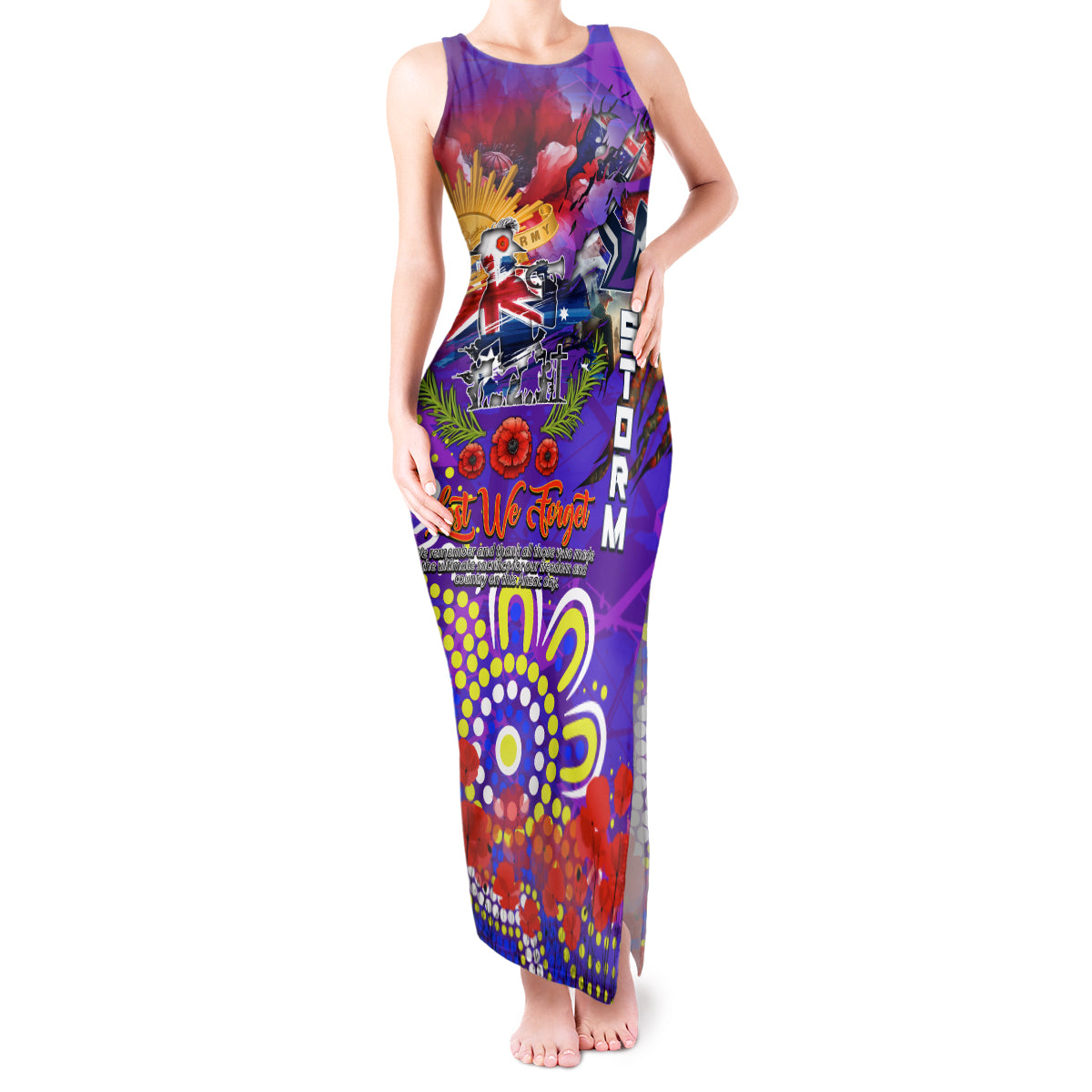 Personalised Australia Rugby Storm ANZAC Tank Maxi Dress Melbourne Scratch Style
