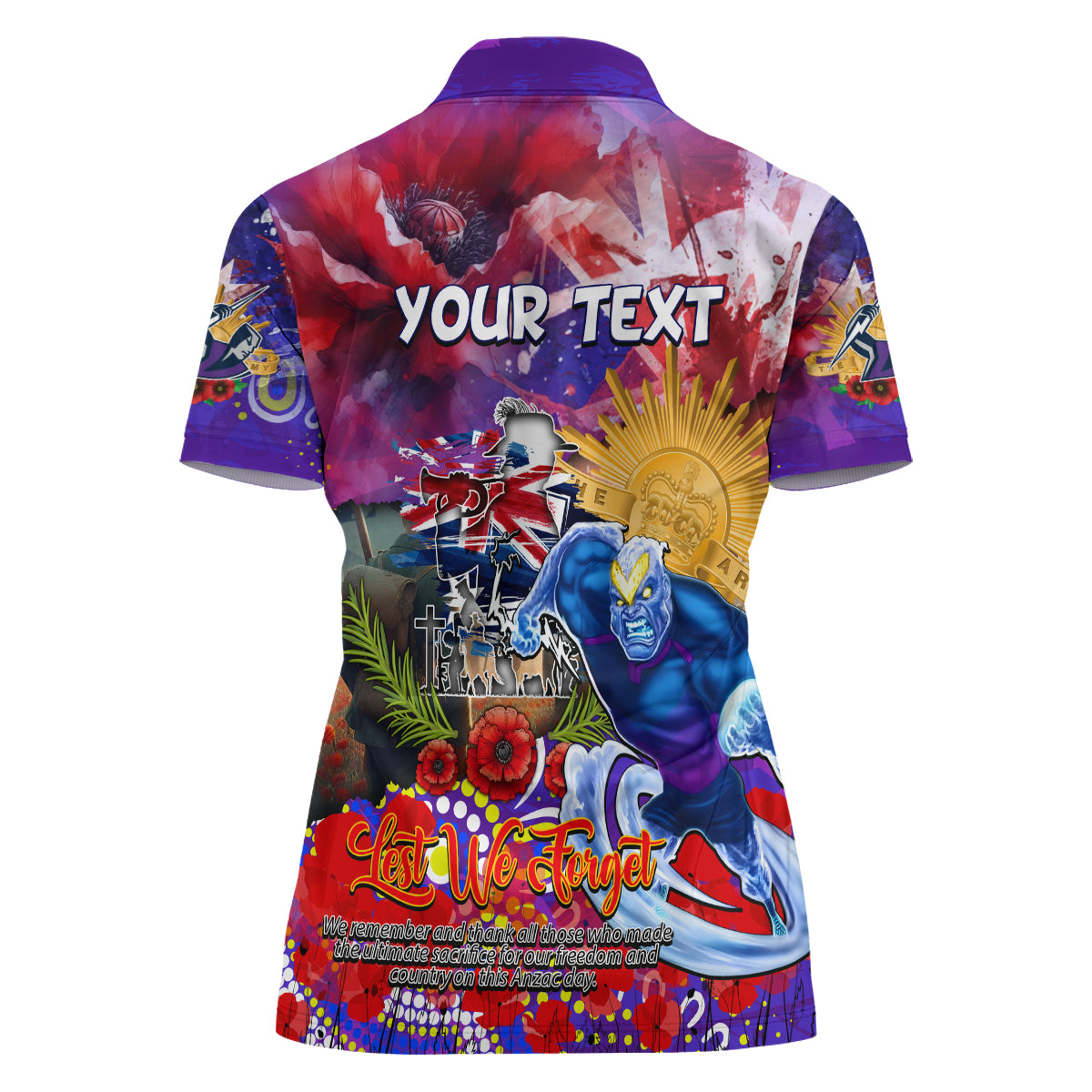 Personalised Australia Rugby Storm ANZAC Women Polo Shirt Melbourne Scratch Style - Vibe Hoodie Shop