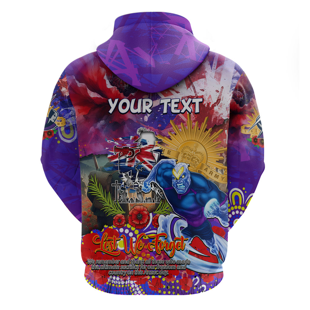 Personalised Australia Rugby Storm ANZAC Zip Hoodie Melbourne Scratch Style - Vibe Hoodie Shop