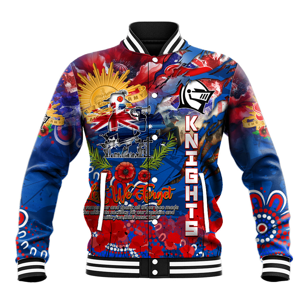 Personalised Australia Rugby Knights ANZAC Baseball Jacket Newcastle Scratch Style - Vibe Hoodie Shop