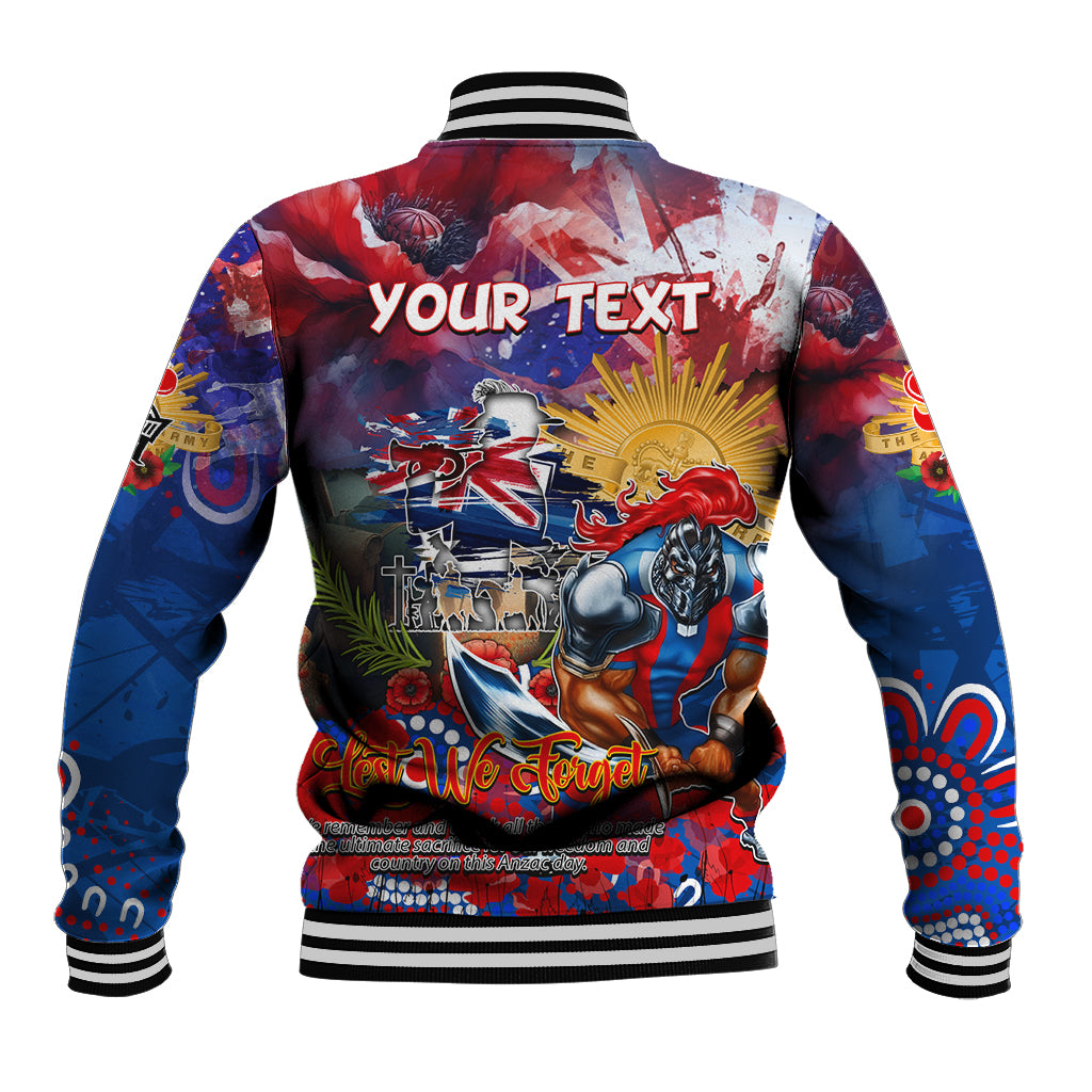 Personalised Australia Rugby Knights ANZAC Baseball Jacket Newcastle Scratch Style - Vibe Hoodie Shop