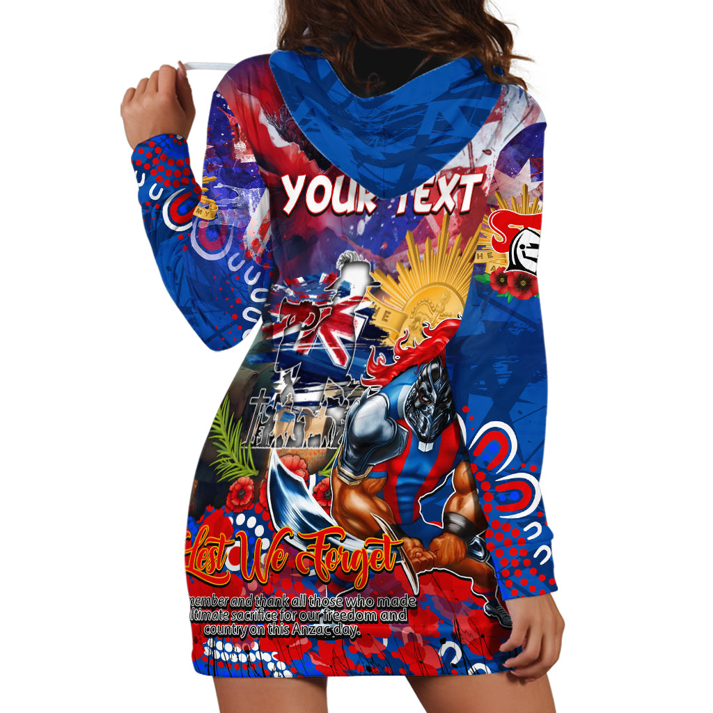 Personalised Australia Rugby Knights ANZAC Hoodie Dress Newcastle Scratch Style - Vibe Hoodie Shop
