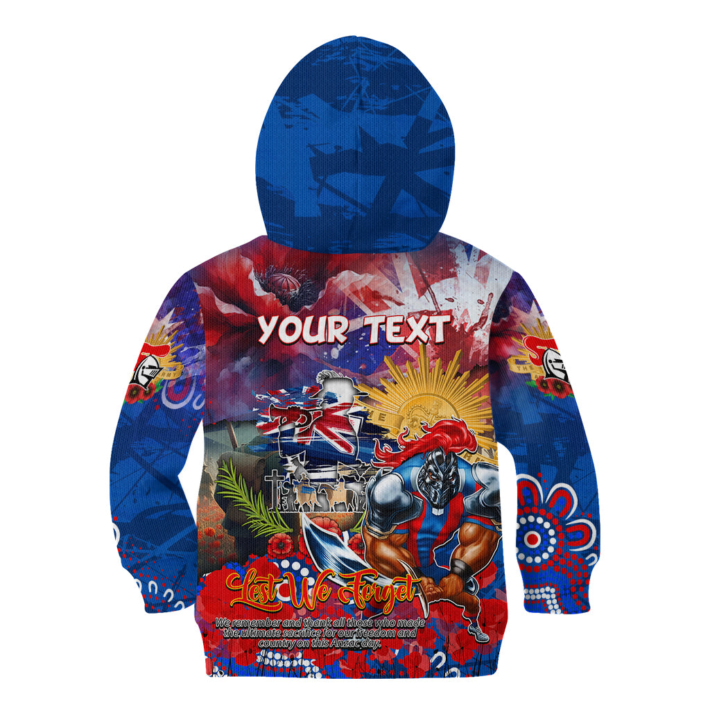 Personalised Australia Rugby Knights ANZAC Kid Hoodie Newcastle Scratch Style - Vibe Hoodie Shop