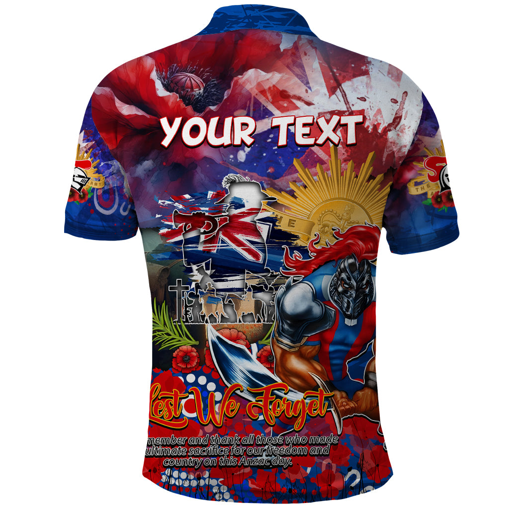 Personalised Australia Rugby Knights ANZAC Polo Shirt Newcastle Scratch Style - Vibe Hoodie Shop