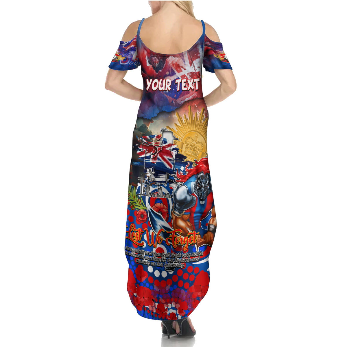 Personalised Australia Rugby Knights ANZAC Summer Maxi Dress Newcastle Scratch Style