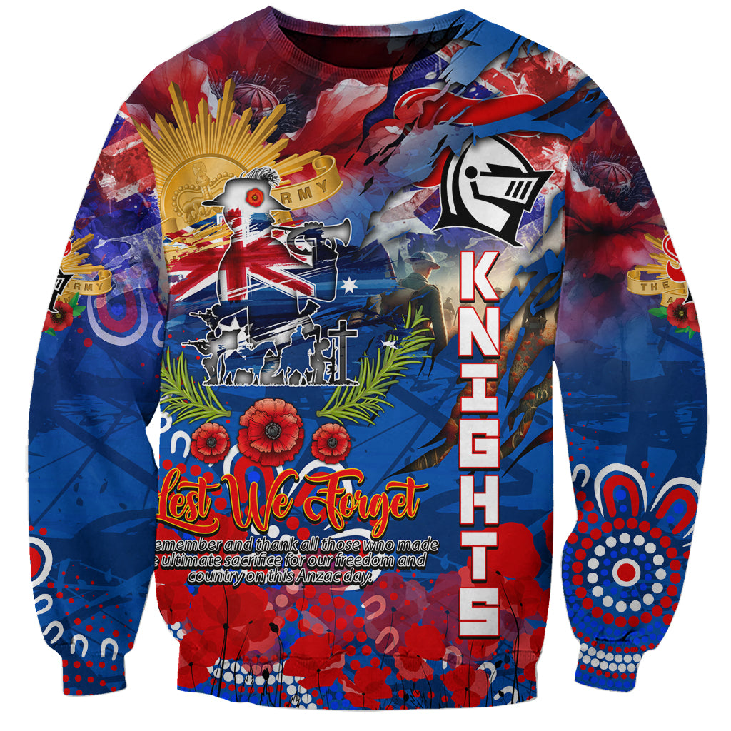 Personalised Australia Rugby Knights ANZAC Sweatshirt Newcastle Scratch Style - Vibe Hoodie Shop