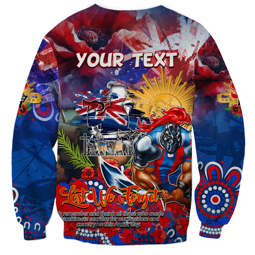 Personalised Australia Rugby Knights ANZAC Sweatshirt Newcastle Scratch Style - Vibe Hoodie Shop