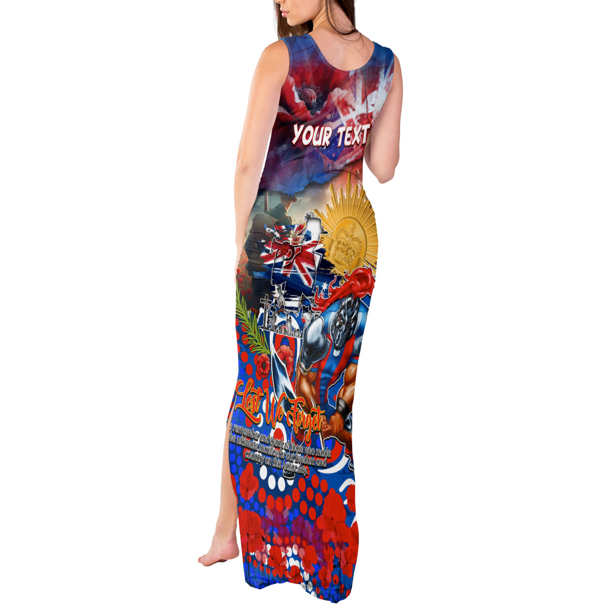 Personalised Australia Rugby Knights ANZAC Tank Maxi Dress Newcastle Scratch Style