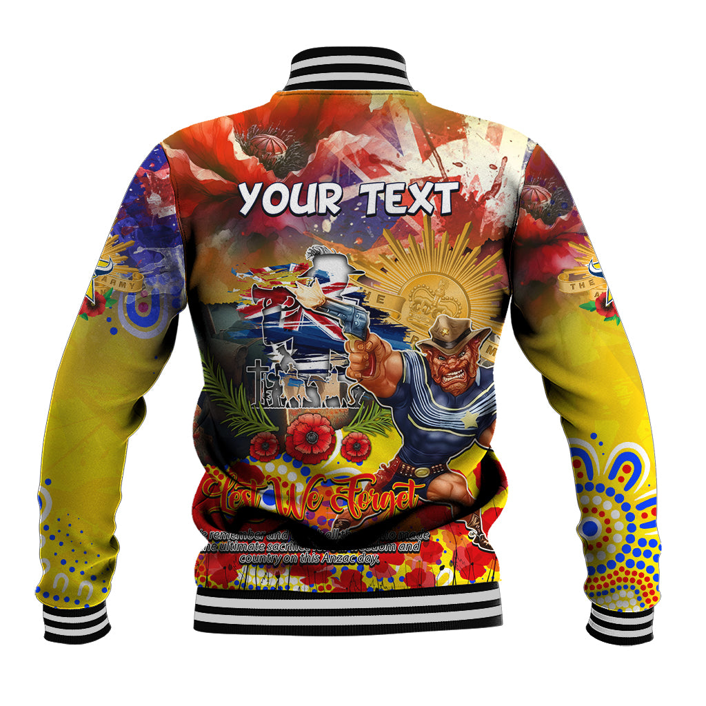 Personalised Australia Rugby Cowboys ANZAC Baseball Jacket North Queensland Scratch Style - Vibe Hoodie Shop