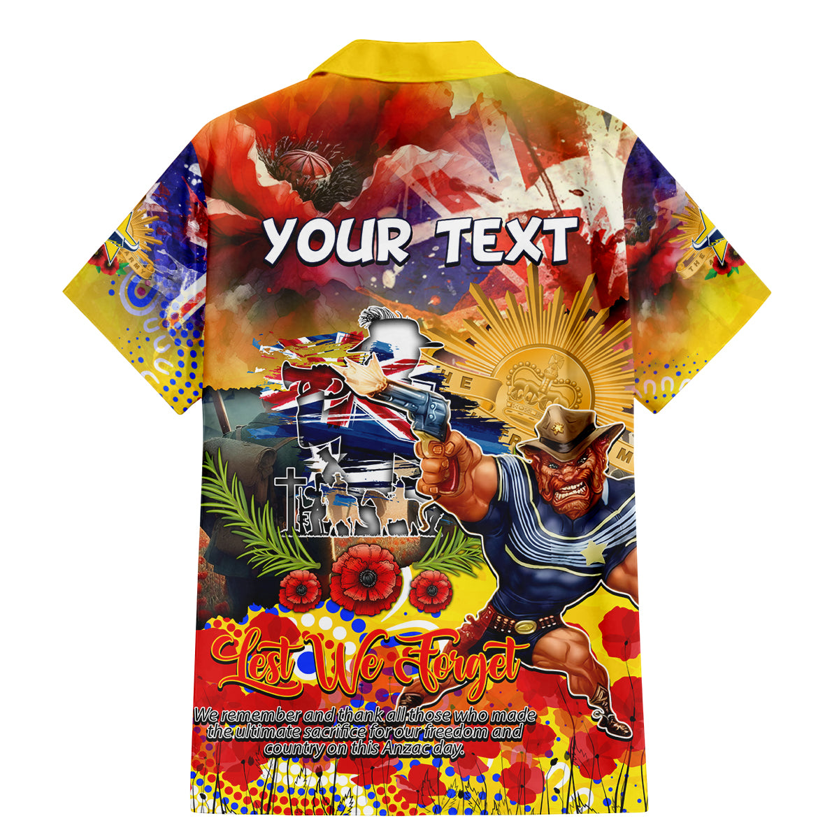 Personalised Australia Rugby Cowboys ANZAC Family Matching Mermaid Dress and Hawaiian Shirt North Queensland Scratch Style