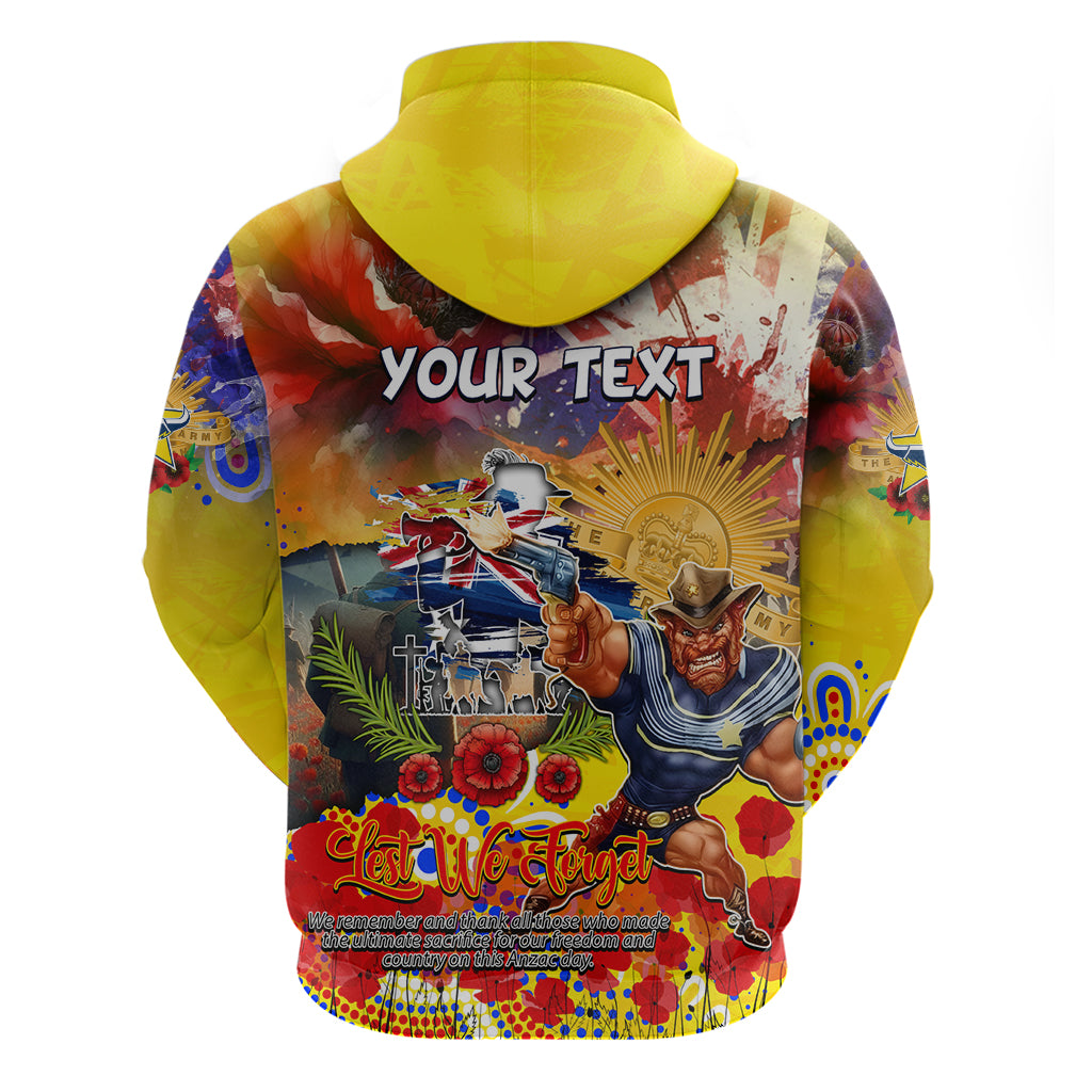 Personalised Australia Rugby Cowboys ANZAC Hoodie North Queensland Scratch Style - Vibe Hoodie Shop