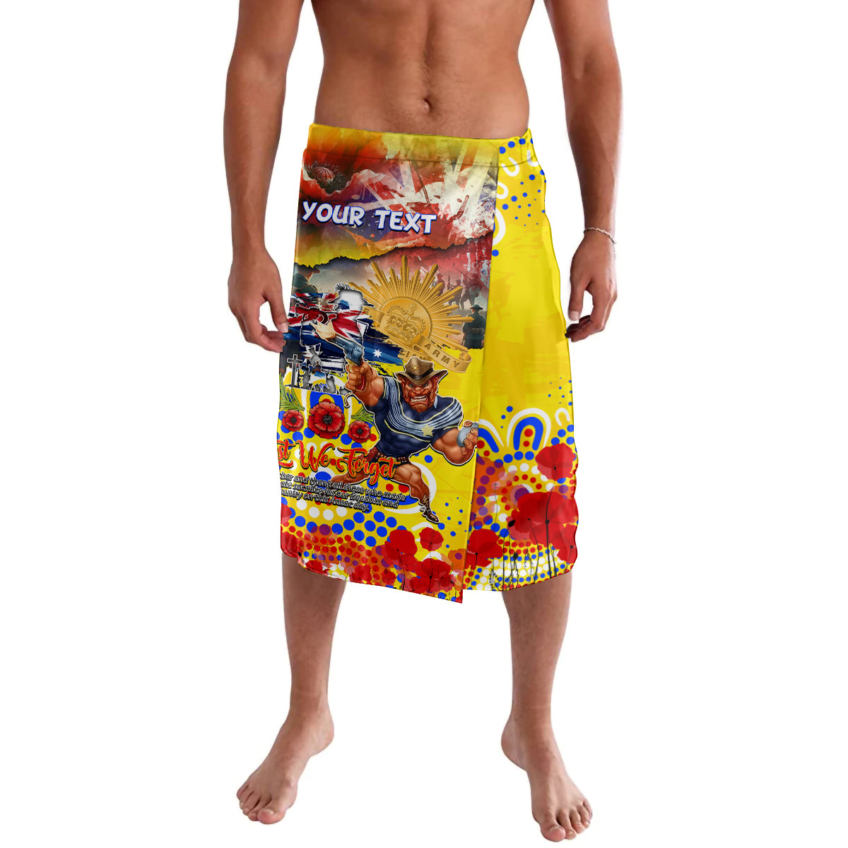Personalised Australia Rugby Cowboys ANZAC Lavalava North Queensland Scratch Style