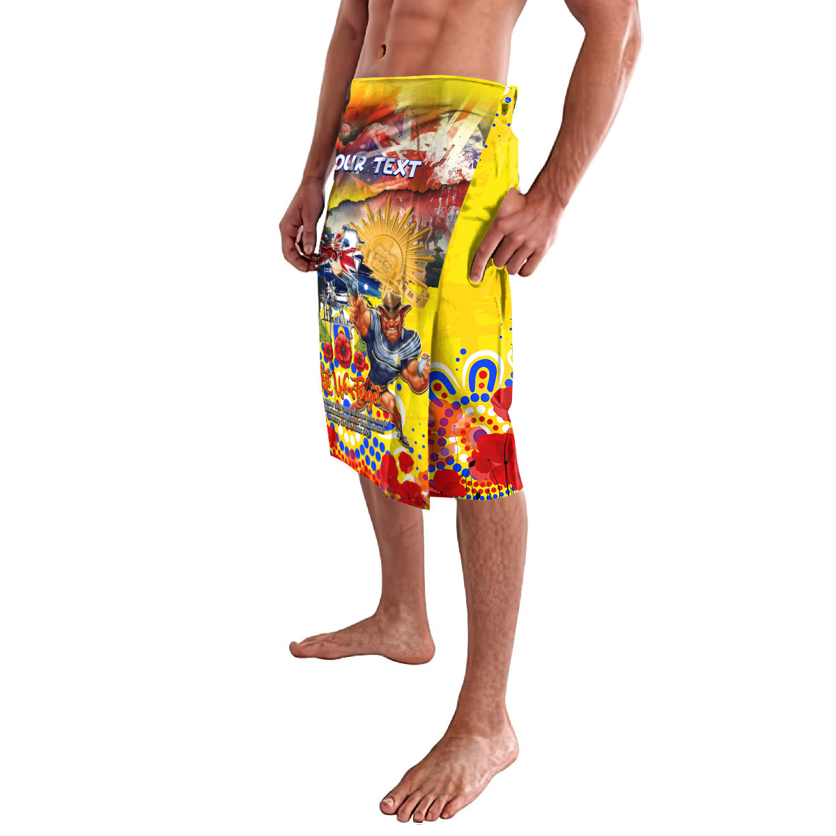 Personalised Australia Rugby Cowboys ANZAC Lavalava North Queensland Scratch Style
