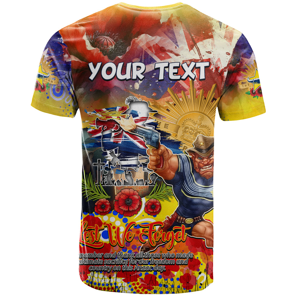 Personalised Australia Rugby Cowboys ANZAC T Shirt North Queensland Scratch Style - Vibe Hoodie Shop