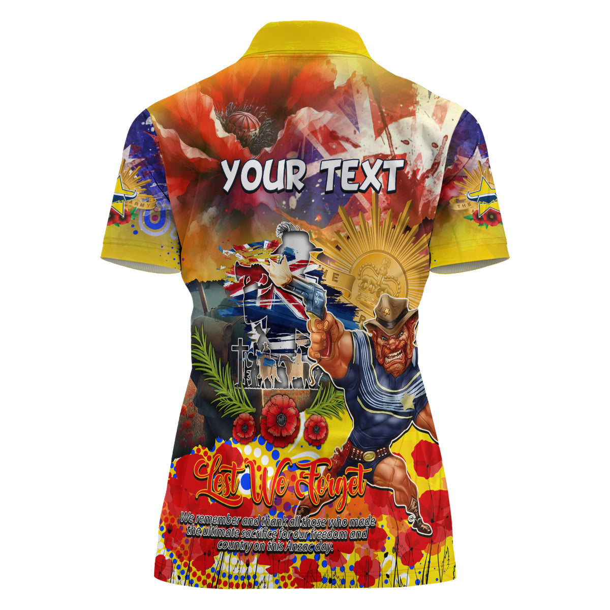Personalised Australia Rugby Cowboys ANZAC Women Polo Shirt North Queensland Scratch Style - Vibe Hoodie Shop