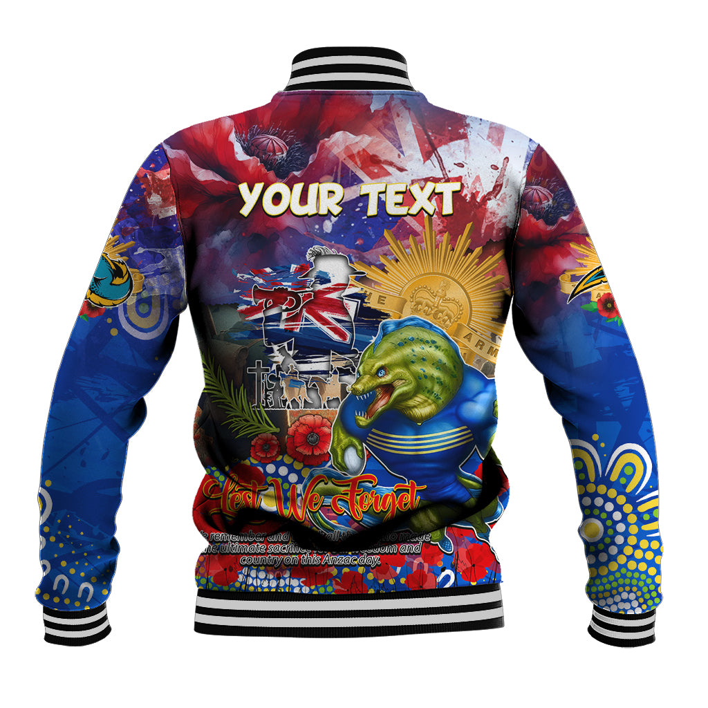 Personalised Australia Rugby Eels ANZAC Baseball Jacket Parramatta Scratch Style - Vibe Hoodie Shop