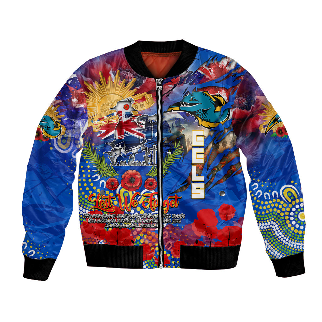 Personalised Australia Rugby Eels ANZAC Bomber Jacket Parramatta Scratch Style - Vibe Hoodie Shop