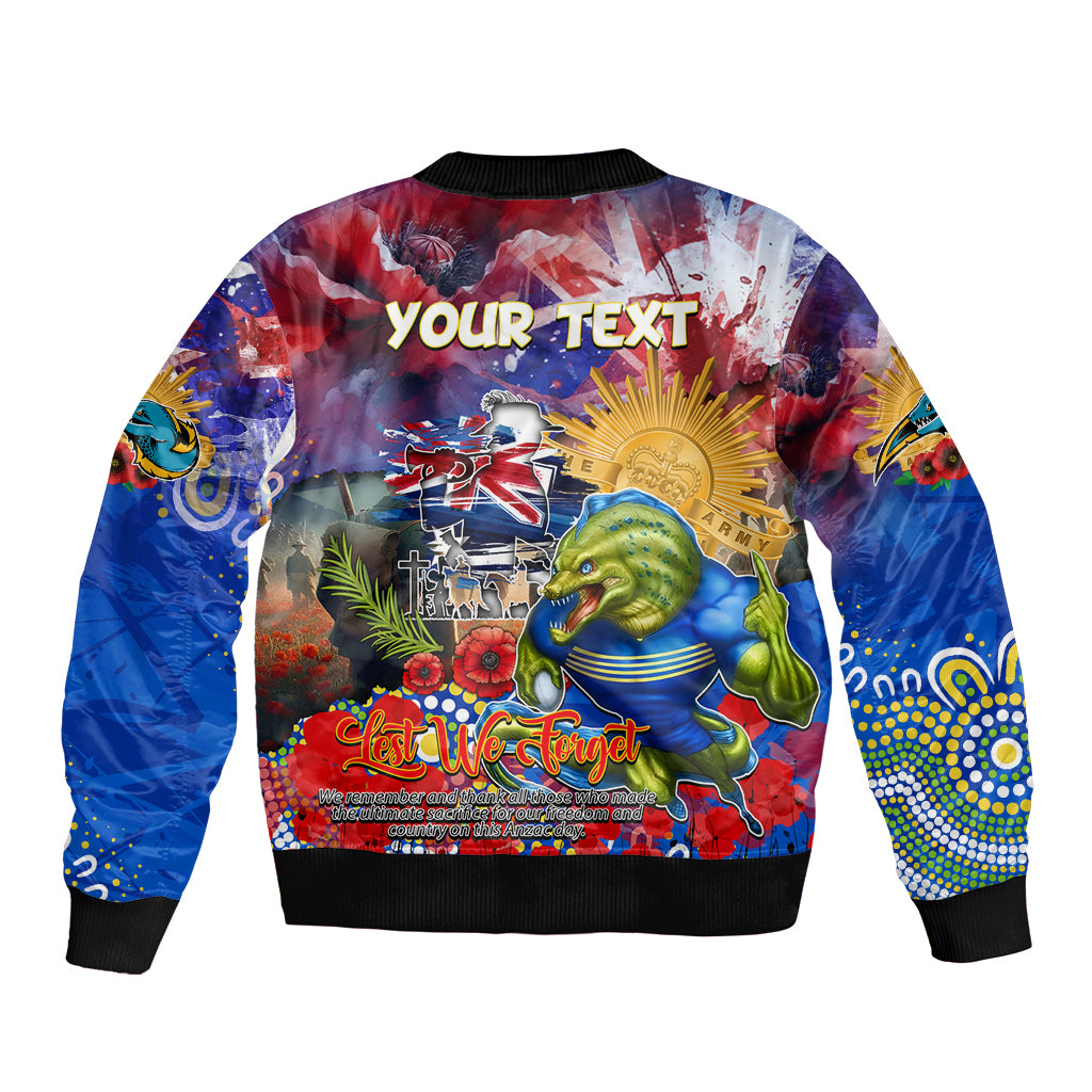 Personalised Australia Rugby Eels ANZAC Bomber Jacket Parramatta Scratch Style - Vibe Hoodie Shop