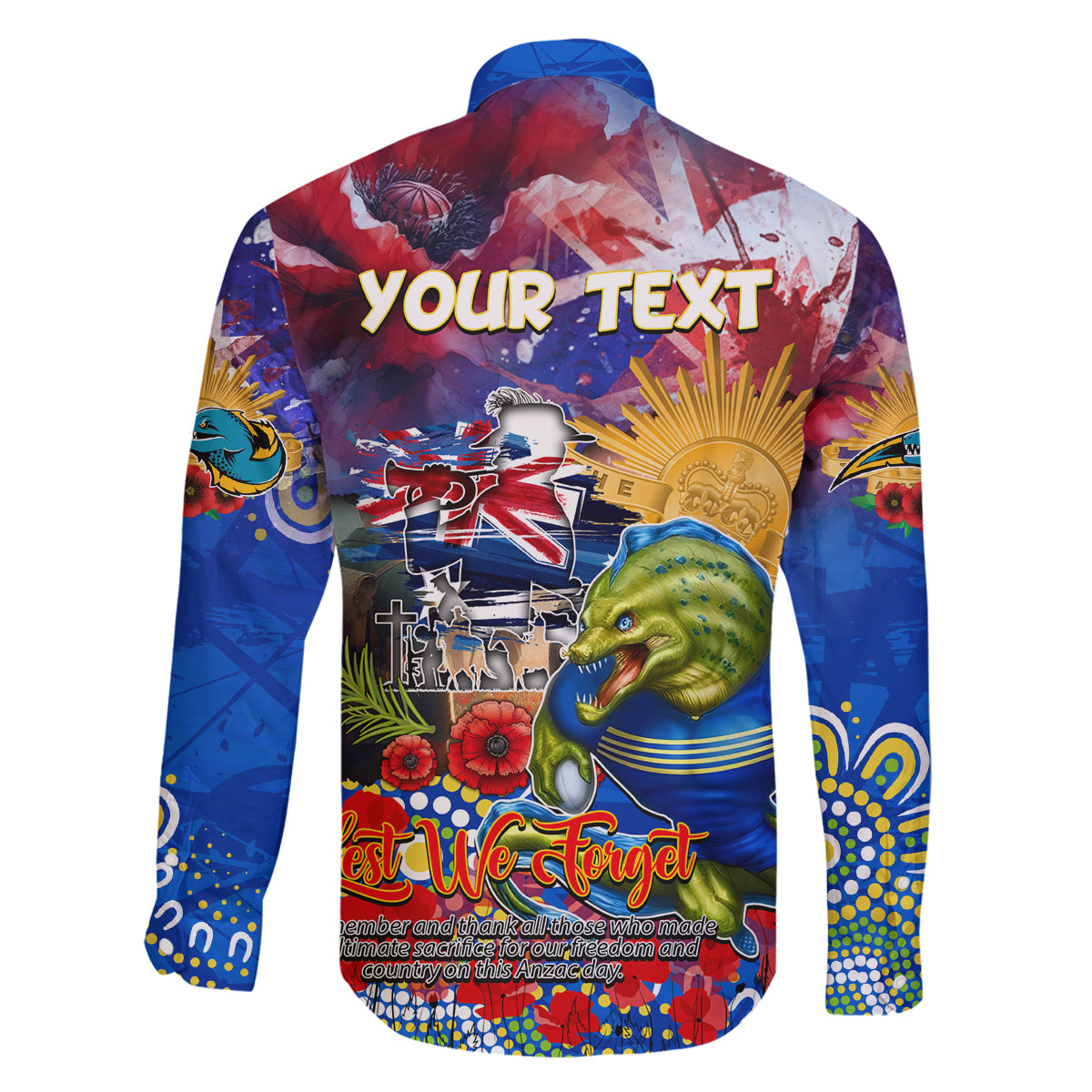 Personalised Australia Rugby Eels ANZAC Family Matching Long Sleeve Bodycon Dress and Hawaiian Shirt Parramatta Scratch Style