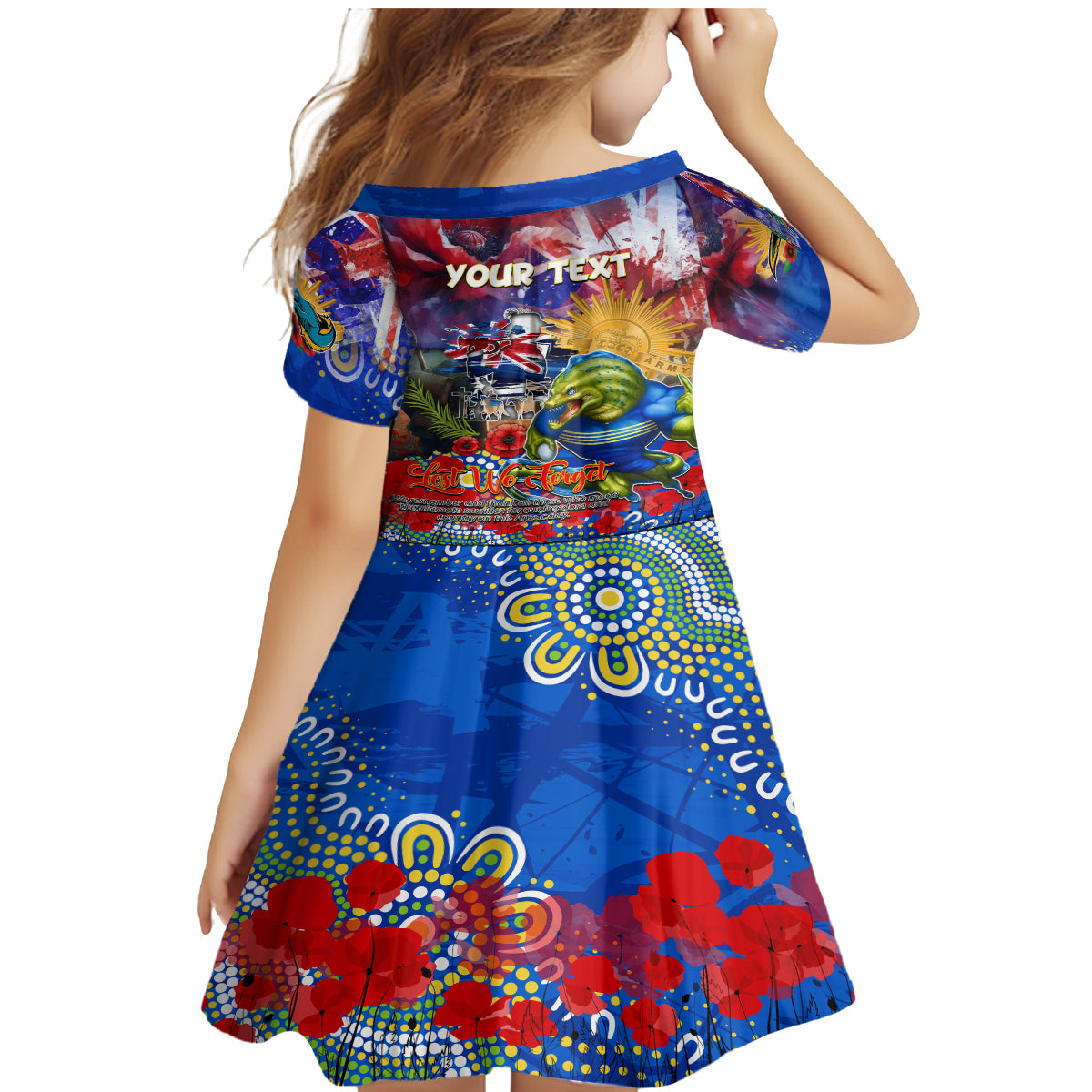 Personalised Australia Rugby Eels ANZAC Family Matching Mermaid Dress and Hawaiian Shirt Parramatta Scratch Style
