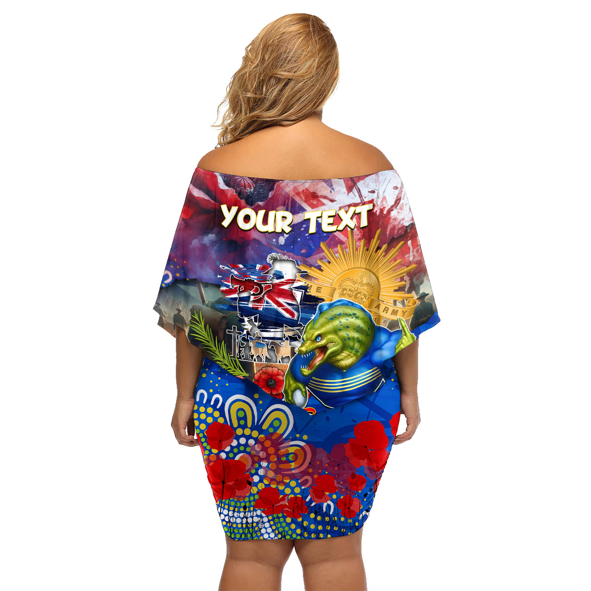 Personalised Australia Rugby Eels ANZAC Family Matching Off Shoulder Short Dress and Hawaiian Shirt Parramatta Scratch Style