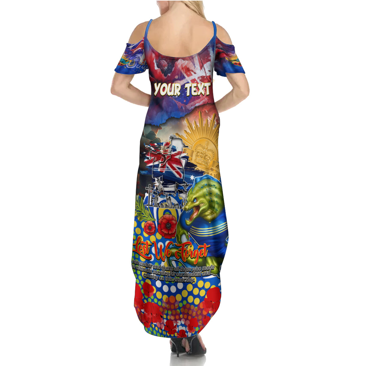 Personalised Australia Rugby Eels ANZAC Family Matching Summer Maxi Dress and Hawaiian Shirt Parramatta Scratch Style